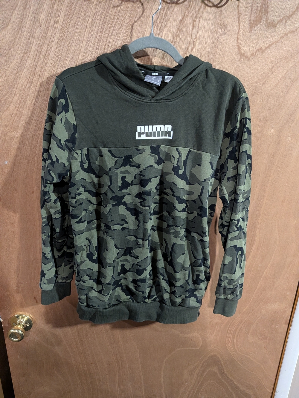 Puma Olive Green Camo Pullover Hoodie